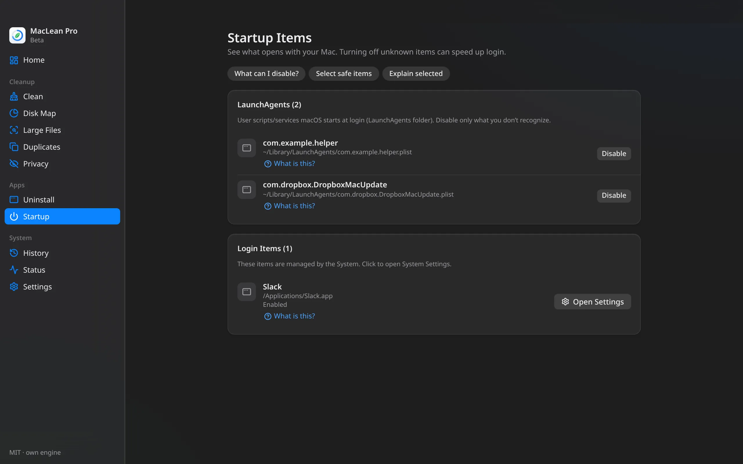 MacLean Pro — Startup