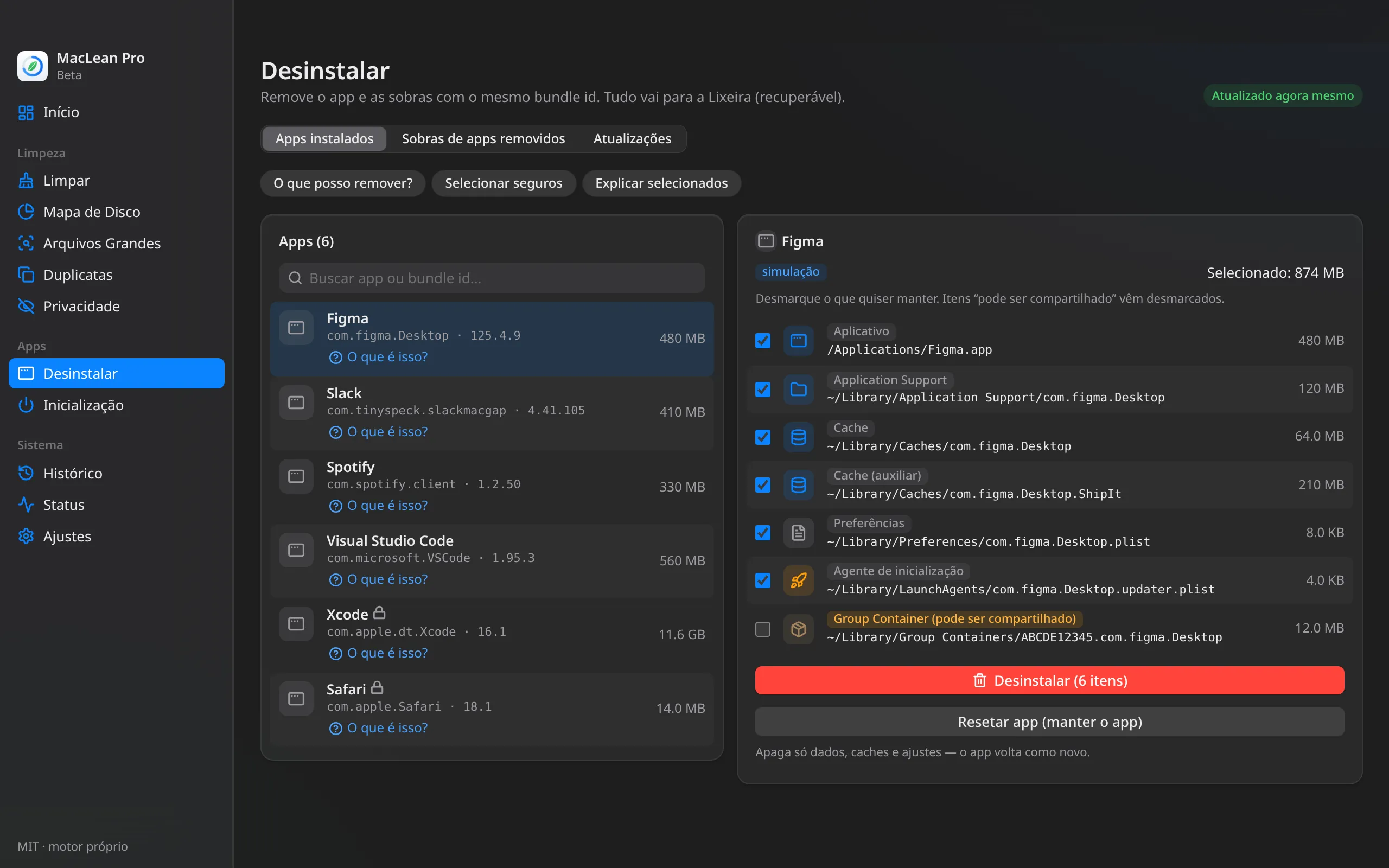 MacLean Pro — Desinstalar